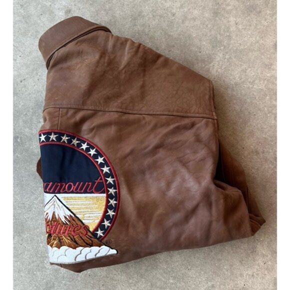 Vintage PARAMOUNT FILMS LEATHER JACKET BOMBER Men’s Size Large Made in USA - Picture 14 of 14